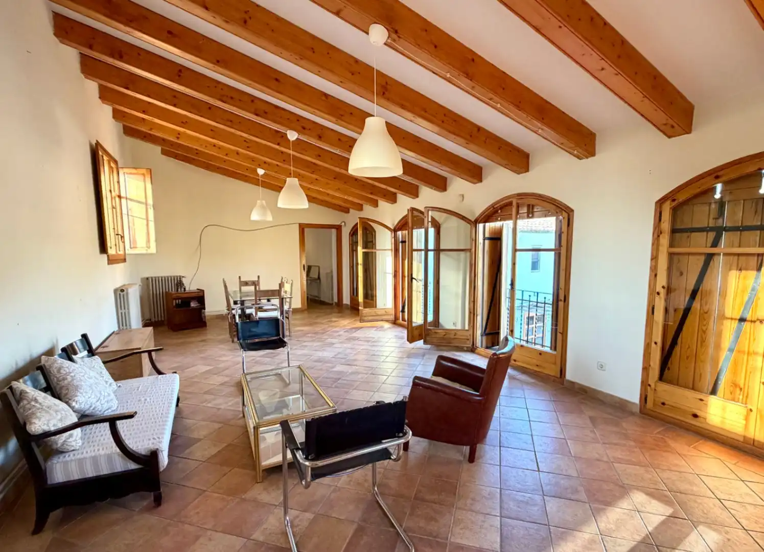 Sala d'estar de Finca rústica de lloguer en Canyelles amb Aire condicionat, Calefacció i Jardí privat