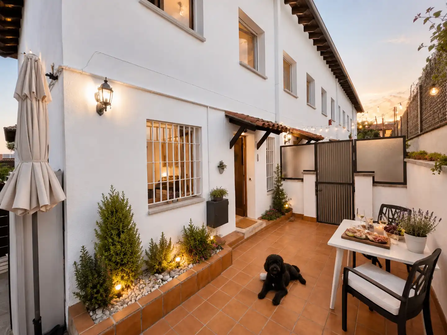 Terraza de Casa adosada en venta en Sant Cugat del Vallès con Aire acondicionado, Calefacción y Jardín privado