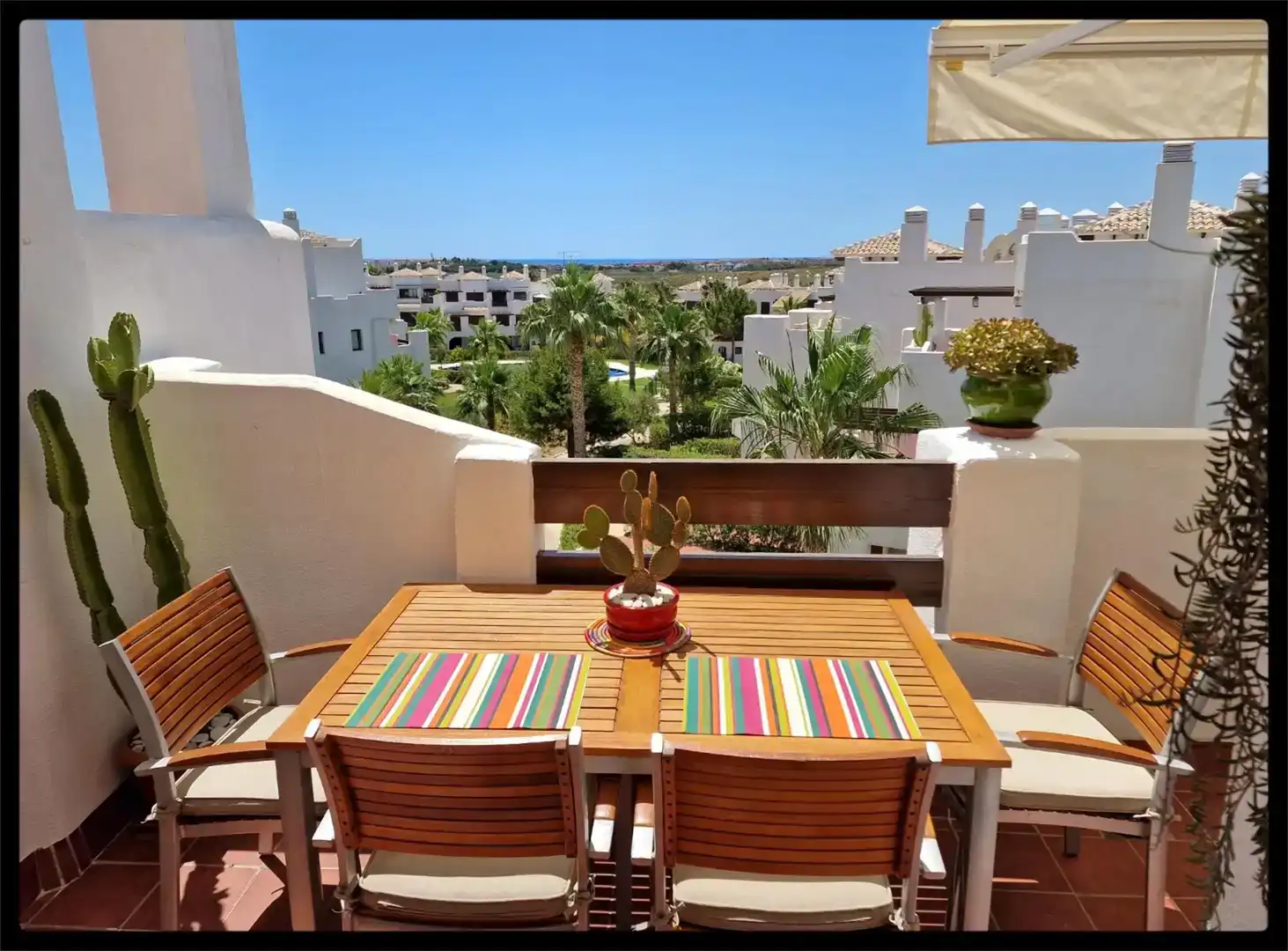 Terrasse von Wohnung zur Miete in Vera mit Klimaanlage, Privatgarten und Schwimmbad