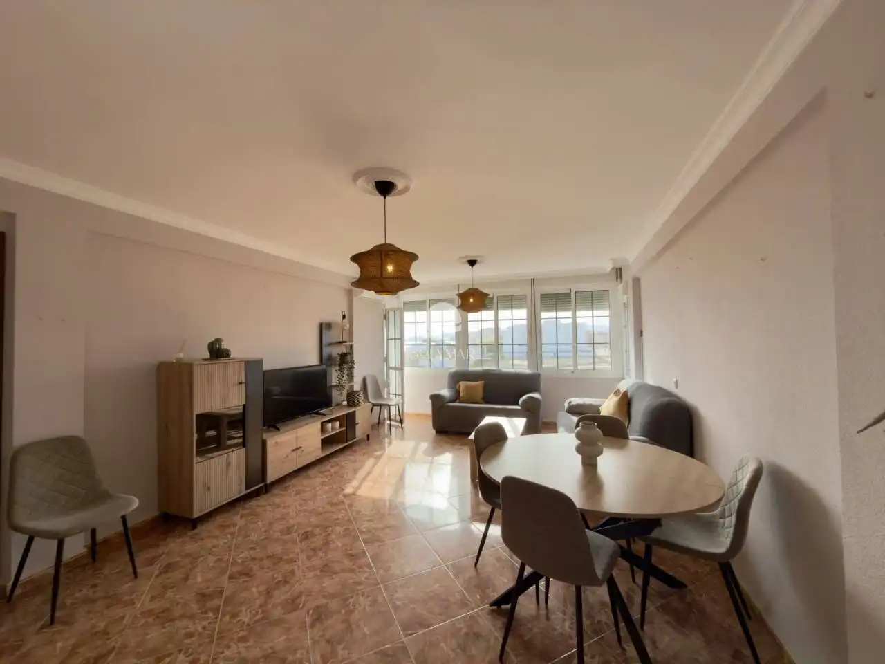 Living room of Flat for rent in Vélez-Málaga  with Air Conditioner, Furnished and Balcony