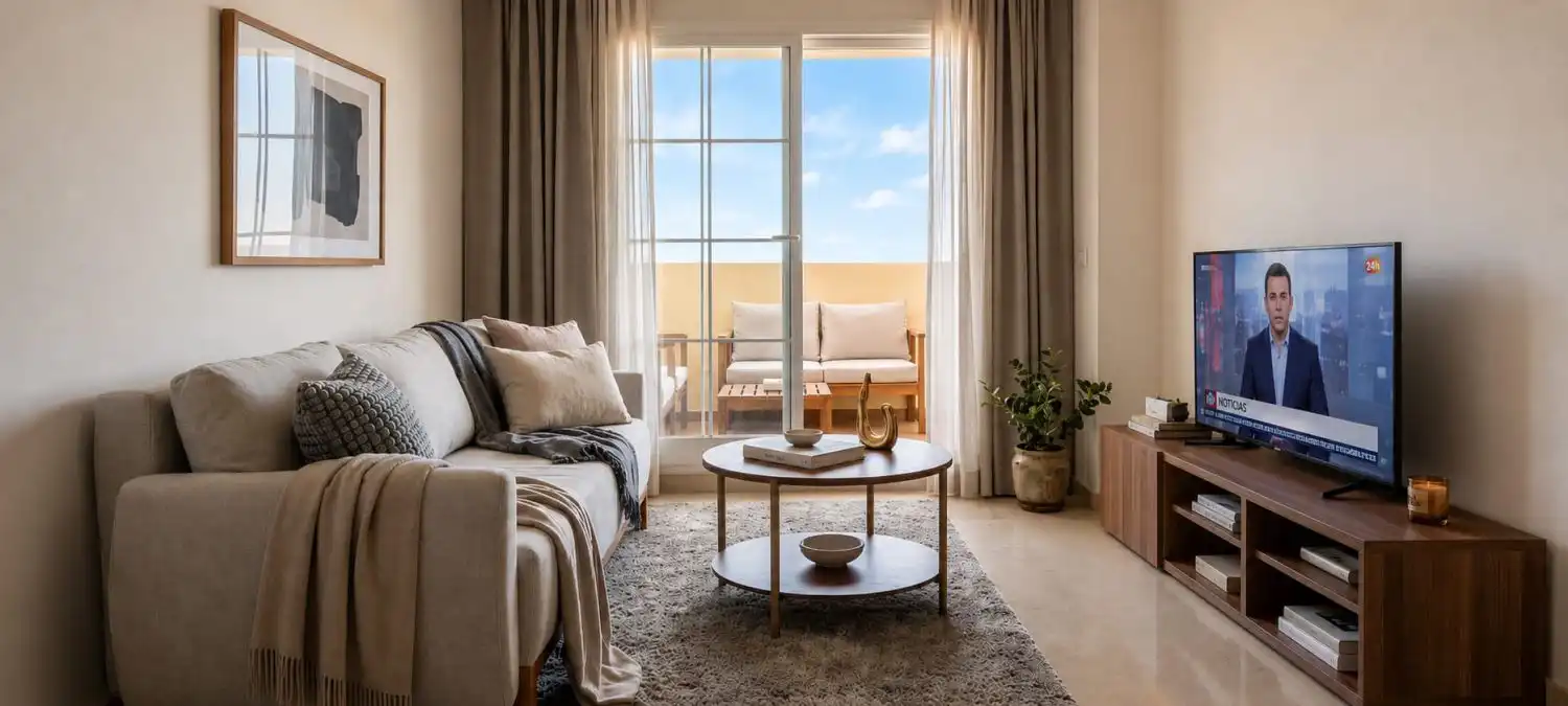 Living room of Flat for sale in Benalmádena  with Air Conditioner, Terrace and Storage room