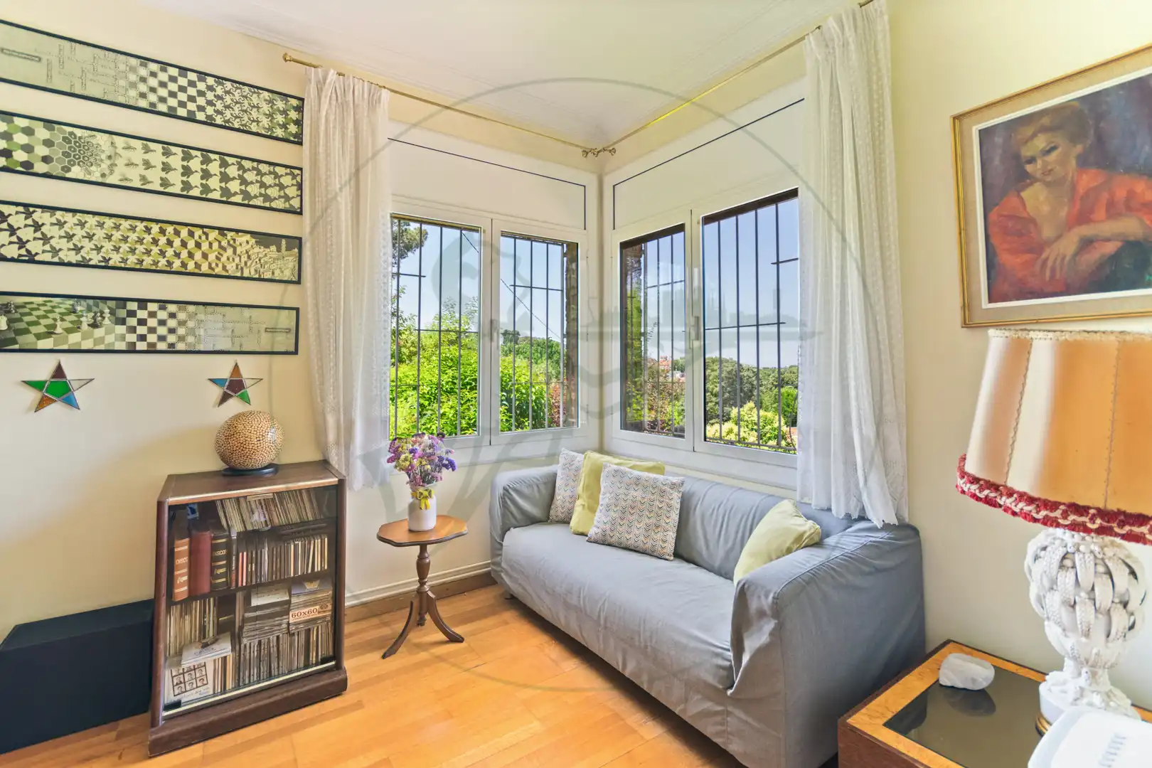 Living room of Houses for sale in Sant Cugat del Vallès  with Heating, Private garden and Parquet flooring