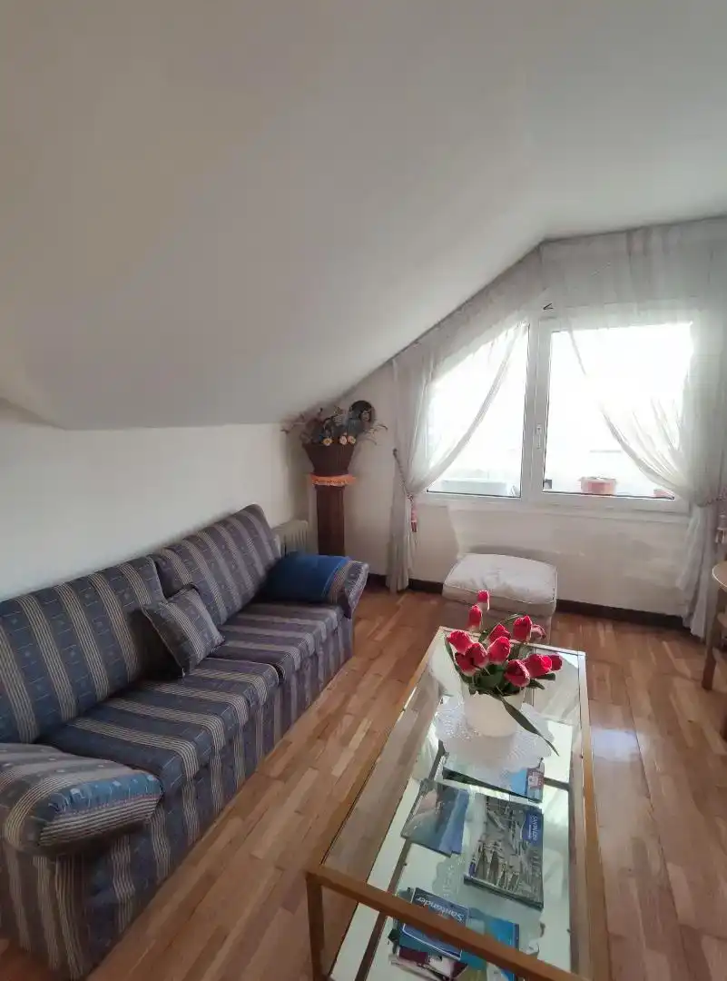 Sala d'estar de Àtic de lloguer en Miengo amb Parquet, Moblat i Forn