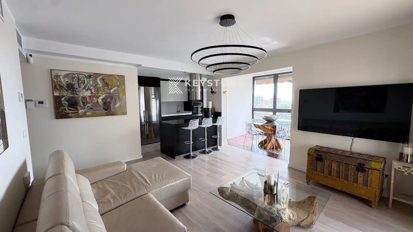 Sala de estar de Ático de alquiler en Alicante / Alacant con Aire acondicionado, Calefacción y Terraza