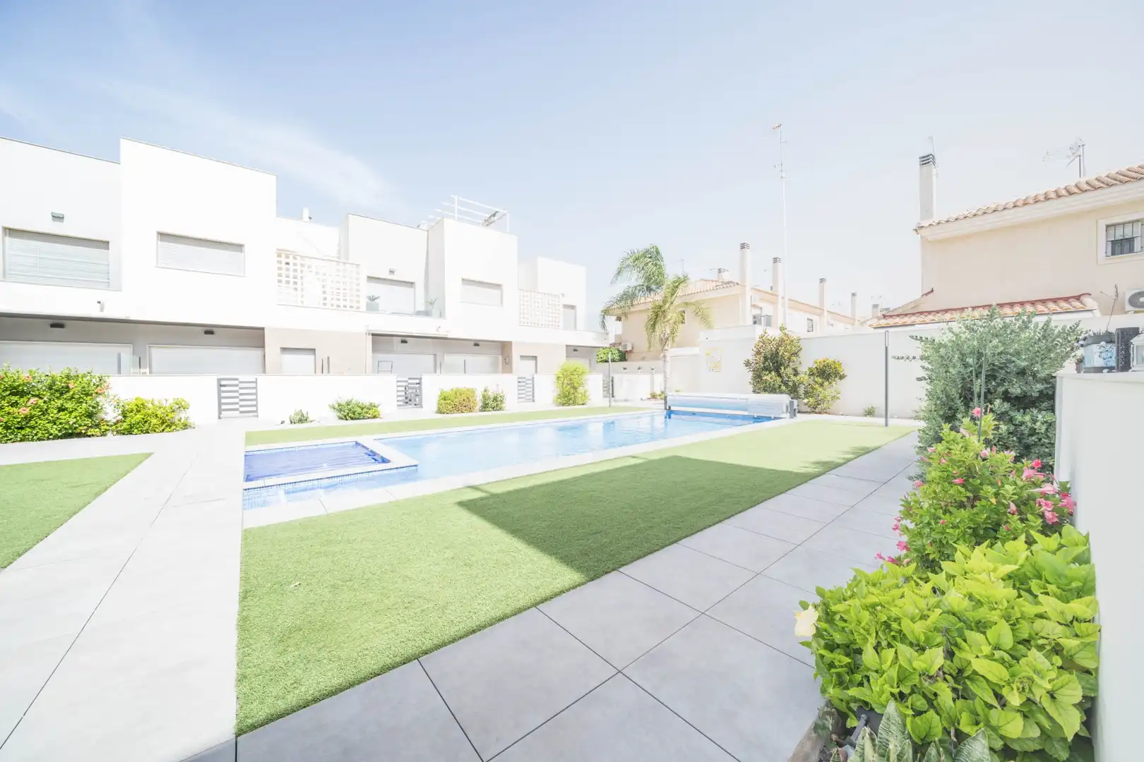 Piscina de Casa adosada de lloguer en San Javier amb Aire condicionat, Terrassa i Traster