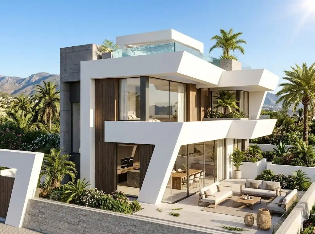 Vista exterior de Casa o chalet en venta en Nerja con Aire acondicionado, Calefacción y Jardín privado