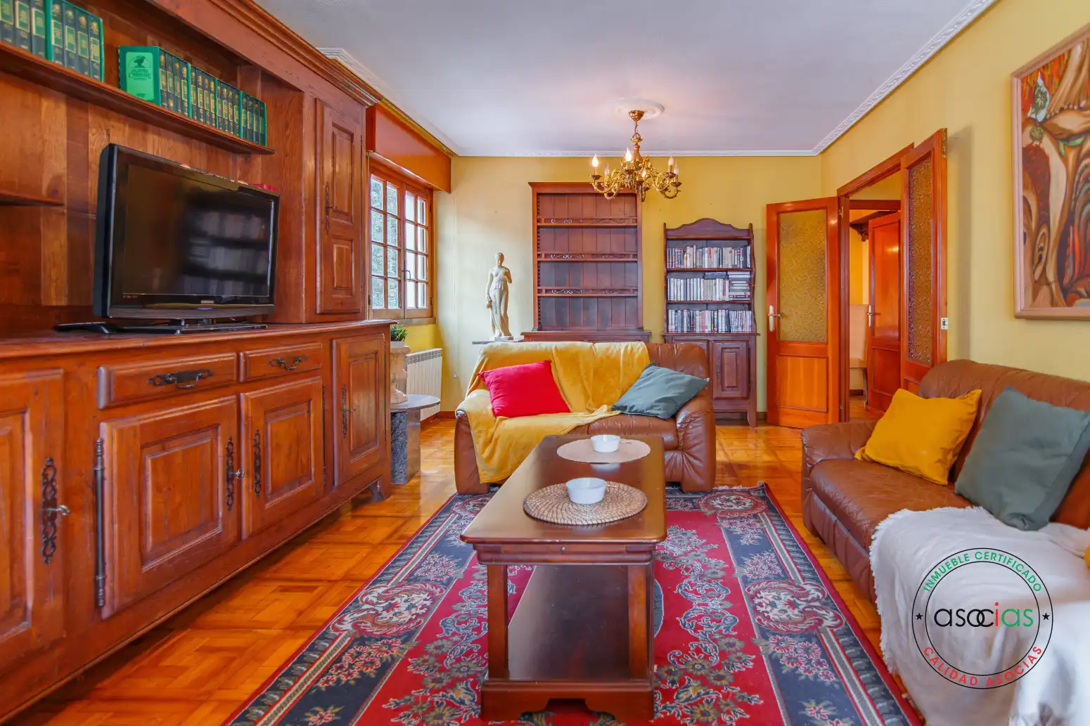 Living room of Flat for sale in Cudillero  with Heating, Parquet flooring and Furnished