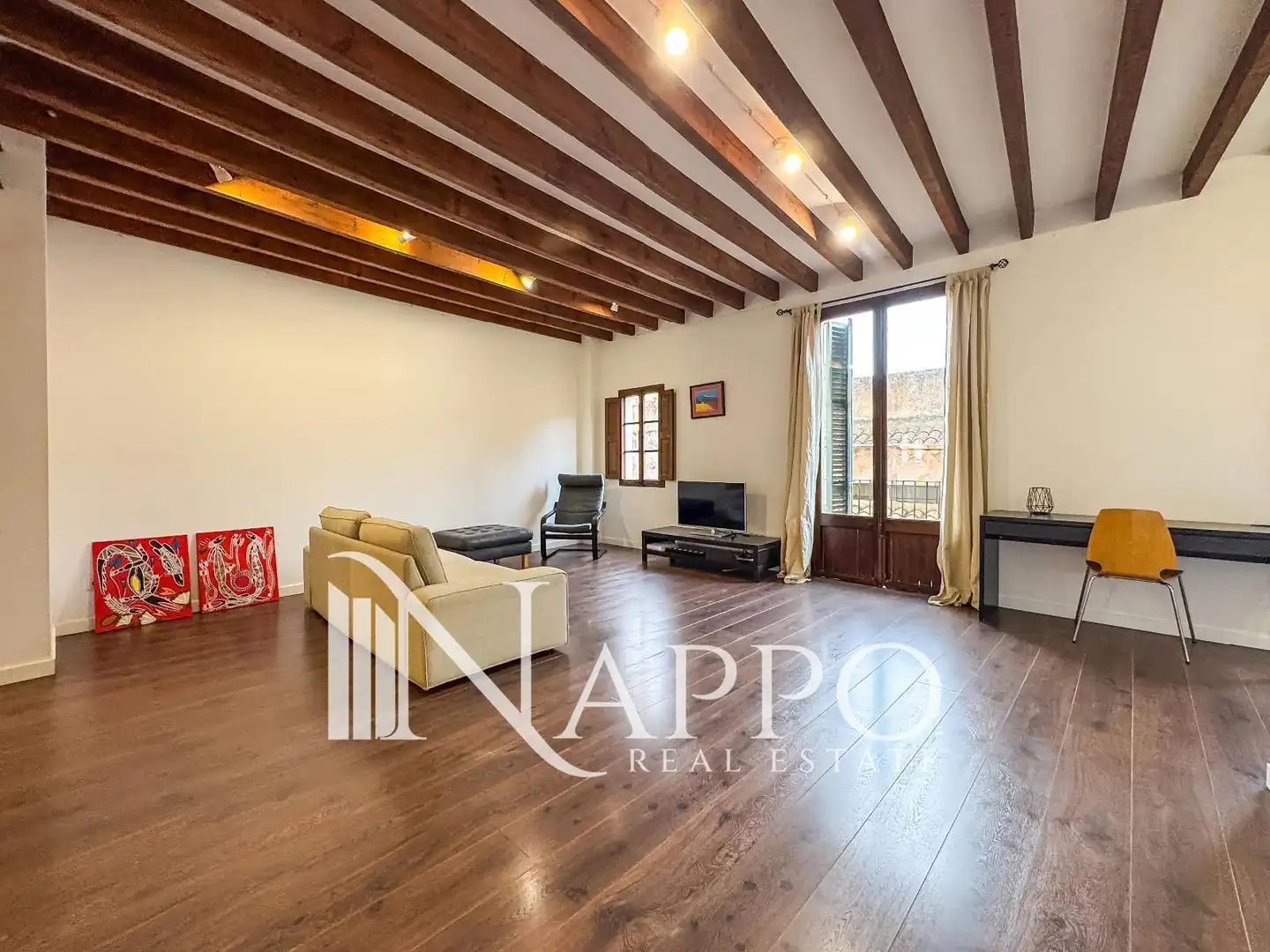 Sala d'estar de Pis de lloguer en  Palma de Mallorca amb Aire condicionat, Calefacció i Terrassa