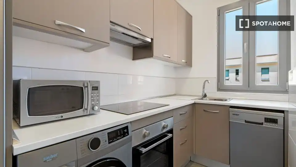 Kitchen of Flat for rent in  Madrid Capital  with Air Conditioner, Heating and Furnished