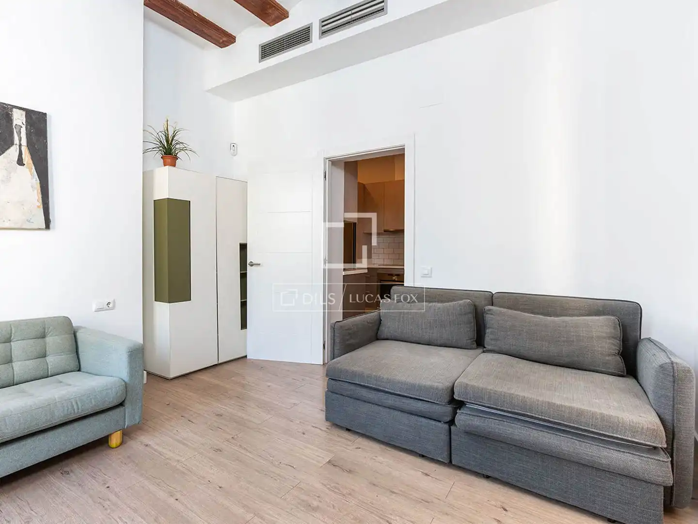 Wohnzimmer von Wohnung zum Verkauf in Barcelona mit Klimaanlage, Heizung und Möbliert