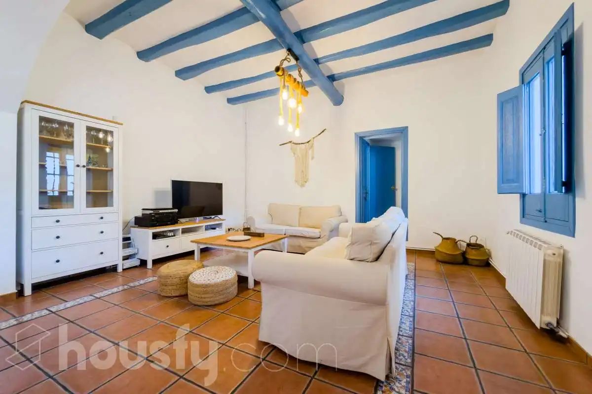 Sala de estar de Finca rústica en venta en Montgat con Calefacción, Jardín privado y Terraza