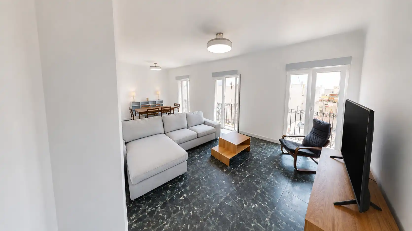Living room of Flat for rent in Alicante / Alacant  with Furnished, Washing machine and TV