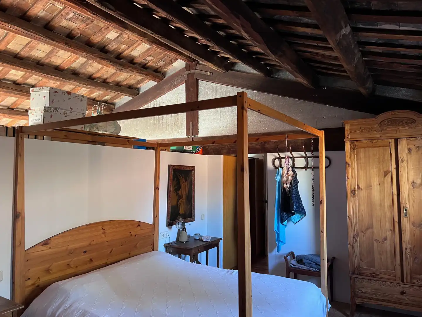 Dormitori de Finca rústica en venda en Mieres (Girona) amb Aire condicionat, Jardí privat i Parquet
