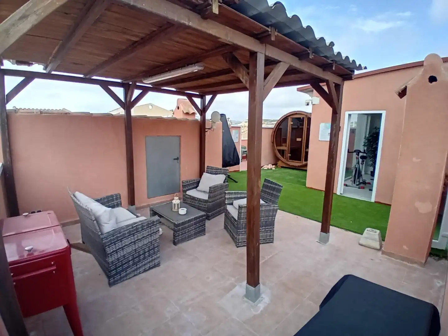 Terraza de Casa o chalet en venta en Mazarrón con Aire acondicionado, Jardín privado y Piscina