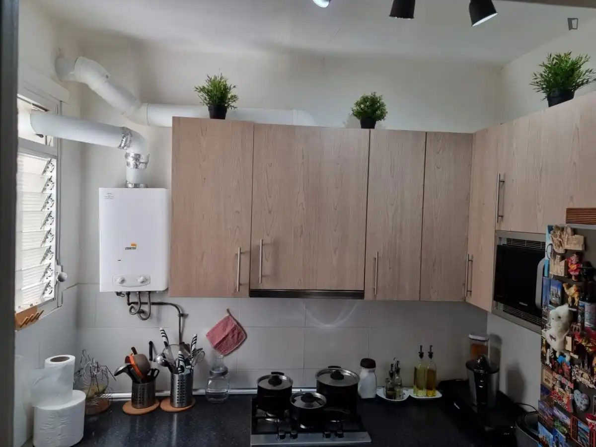Cocina de Apartamento para compartir en Barcelona con Amueblado, Horno y Lavadora