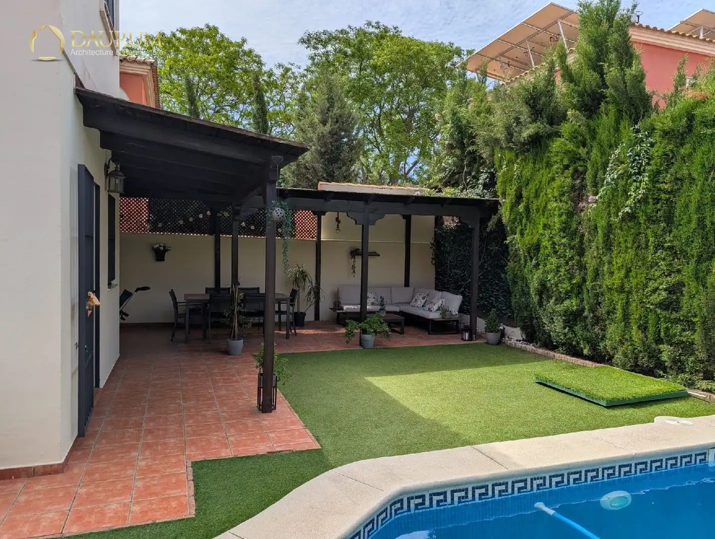 Terrace of Detached homes for sale in Espartinas  with Air Conditioner, Heating and Private garden