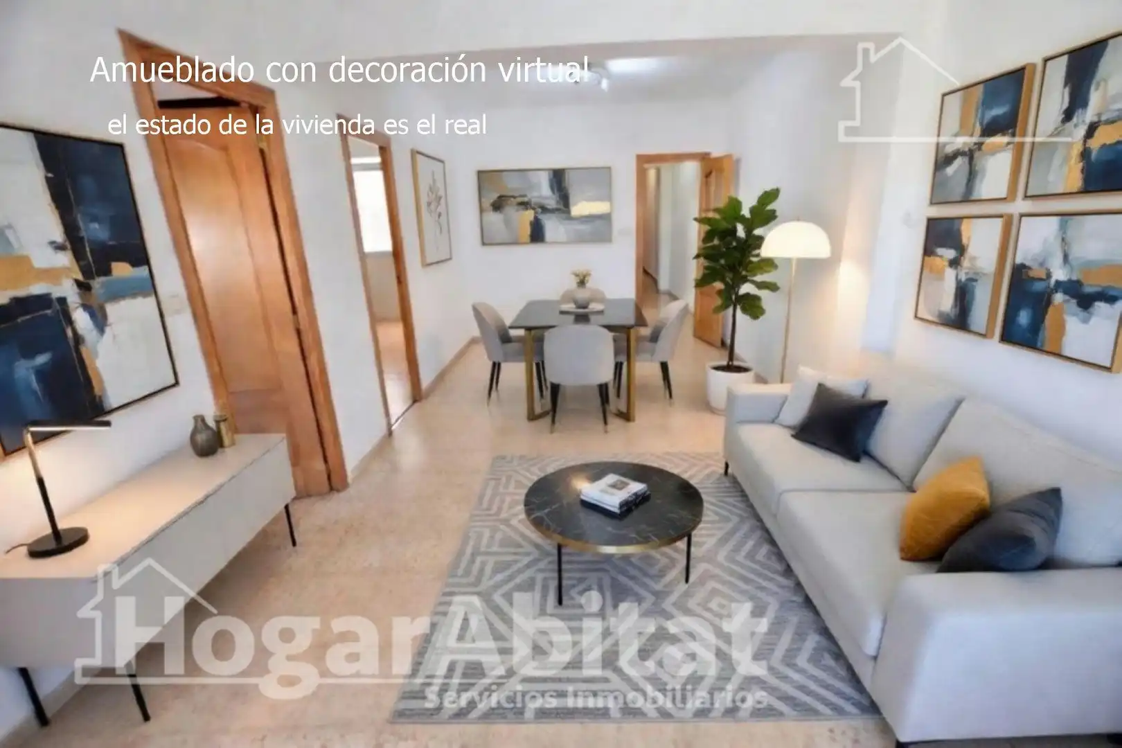 Sala de estar de Piso en venta en Aldaia con Aire acondicionado, Calefacción y Amueblado