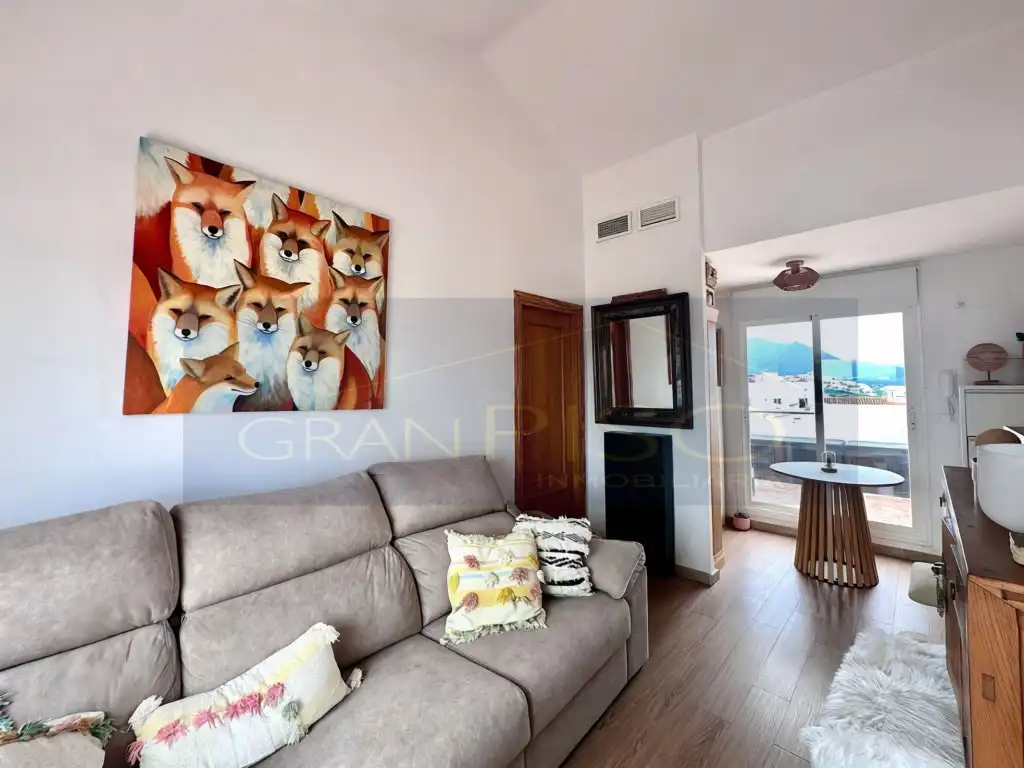Sala d'estar de Àtic en venda en Manilva amb Aire condicionat, Terrassa i Moblat