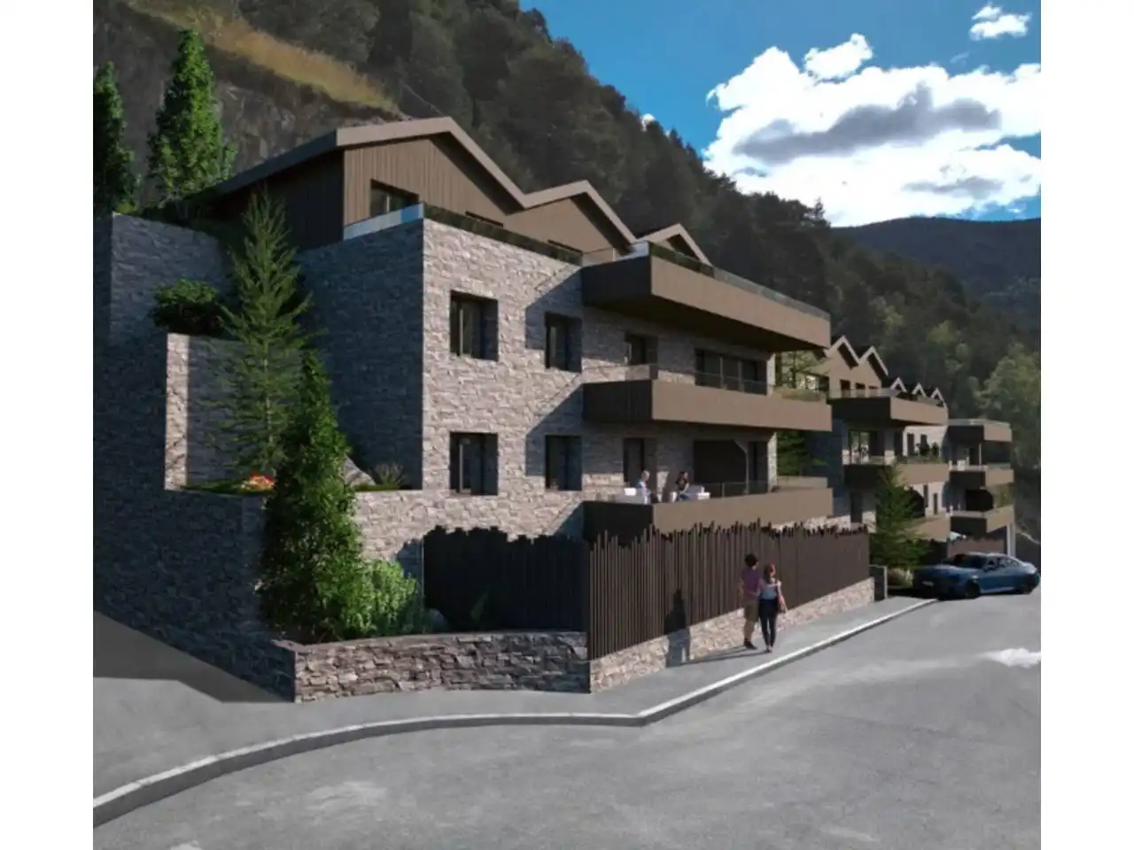 Vista exterior de Ático en venta en Ordino con Terraza y Alarma