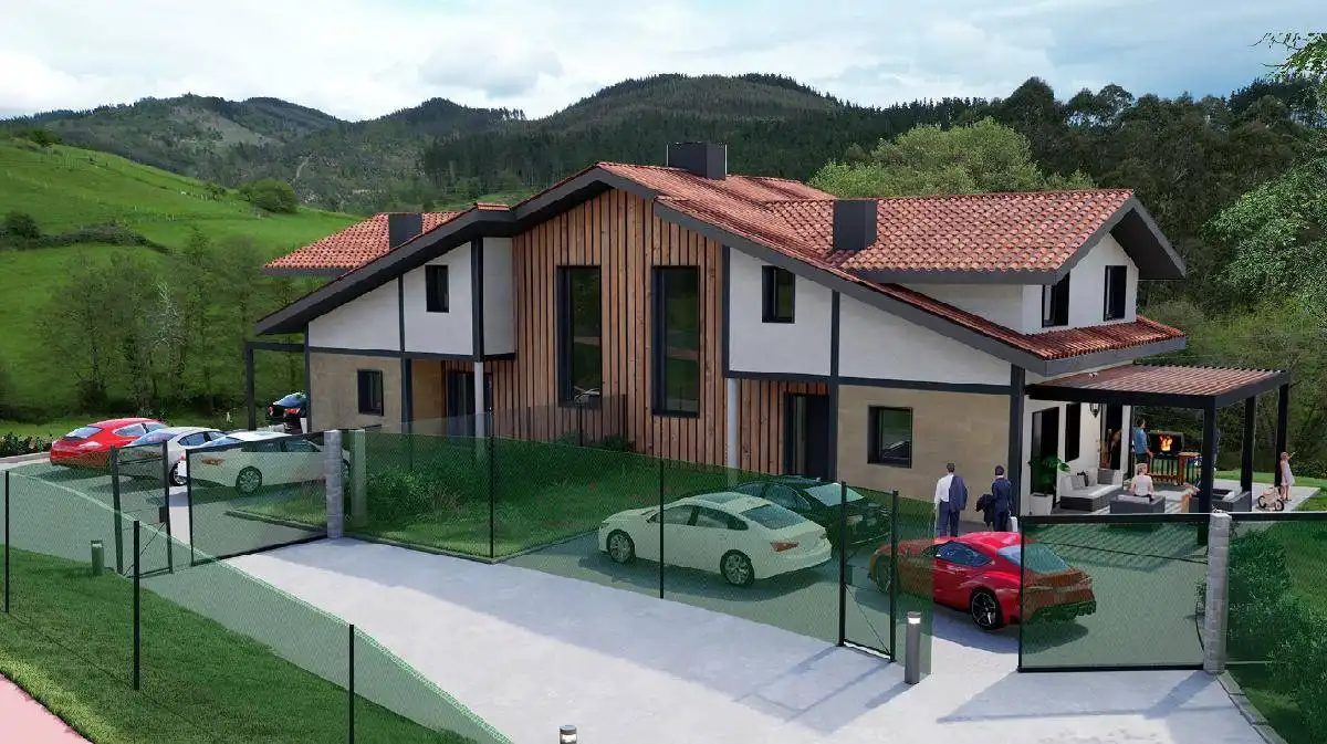 Vista exterior de Casa o xalet en venda en Amorebieta-Etxano amb Calefacció i Terrassa