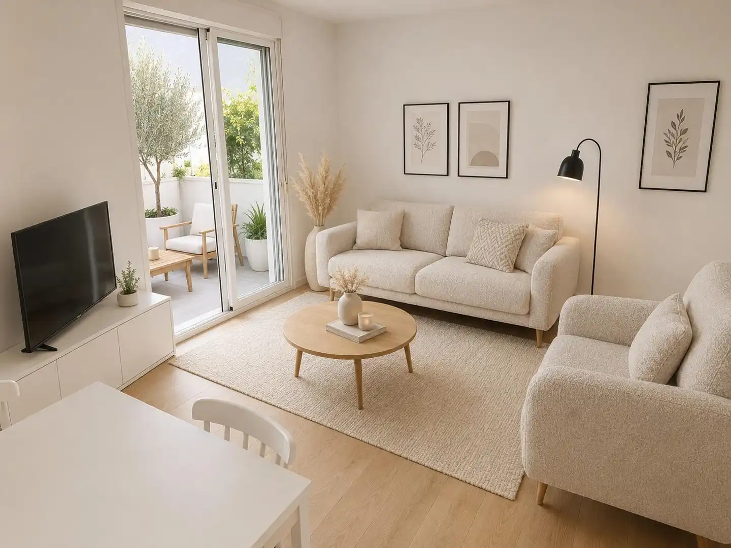 Sala de estar de Piso en venta en San Vicente del Raspeig / Sant Vicent del Raspeig con Parquet, Terraza y Amueblado