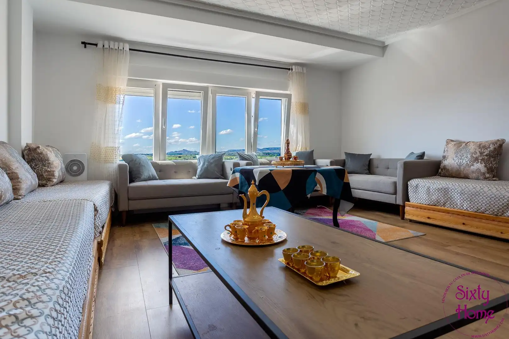 Sala de estar de Piso en venta en Tauste con Calefacción, Parquet y Amueblado
