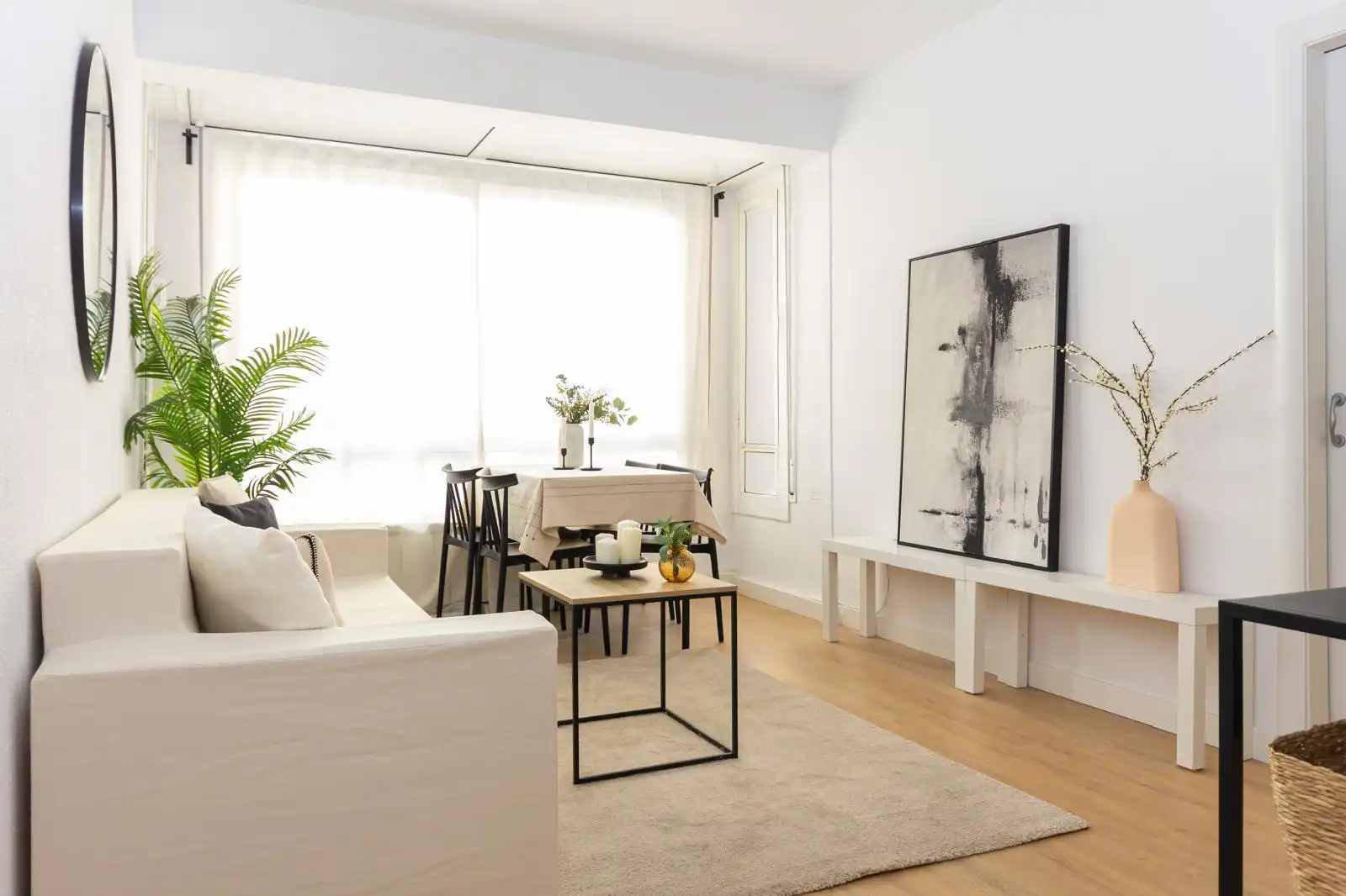 Wohnzimmer von Wohnung zum Verkauf in Terrassa mit Heizung, Parkett und Ofen