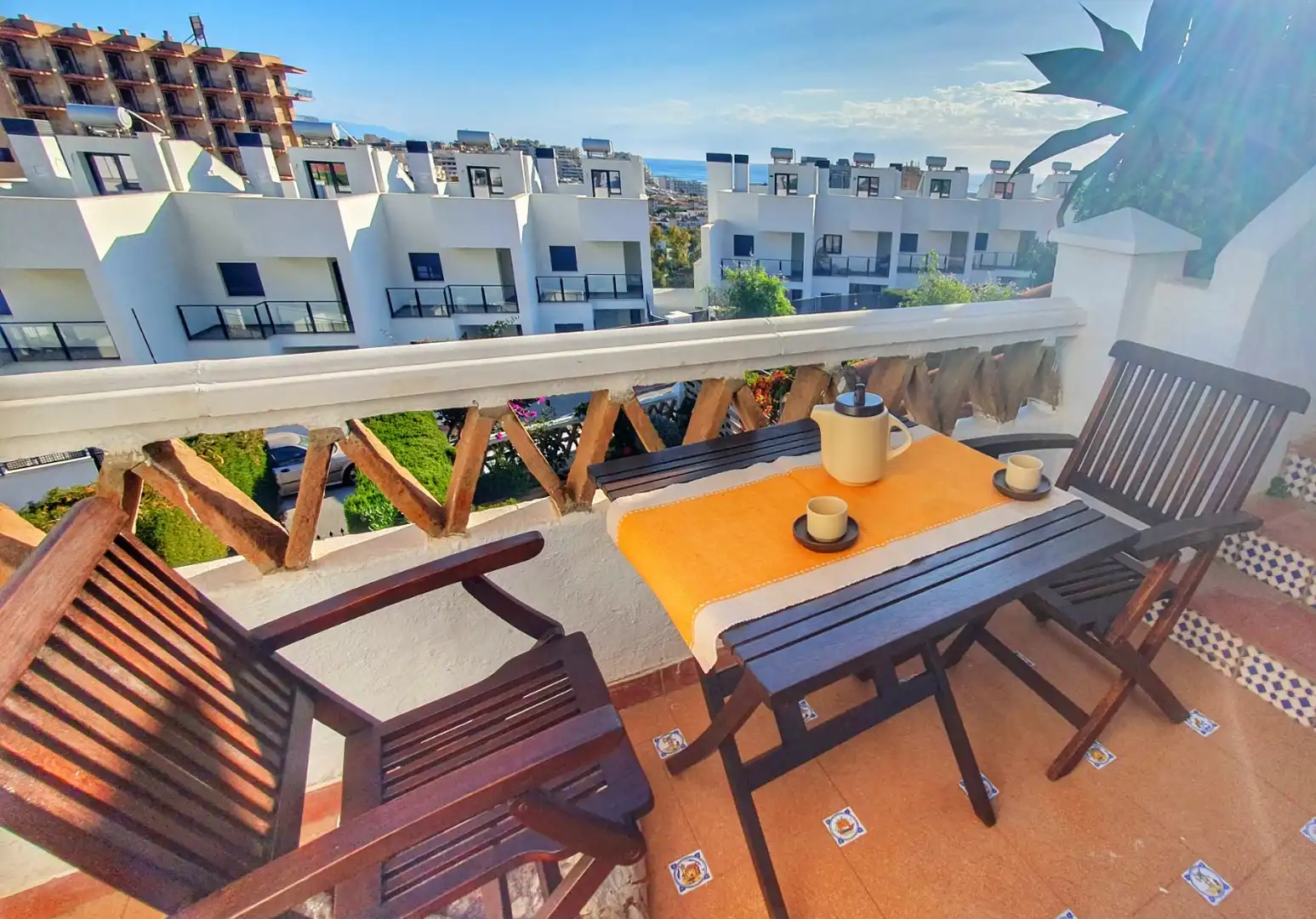 Terrassa de Casa adosada de lloguer en Benalmádena amb Aire condicionat, Calefacció i Jardí privat