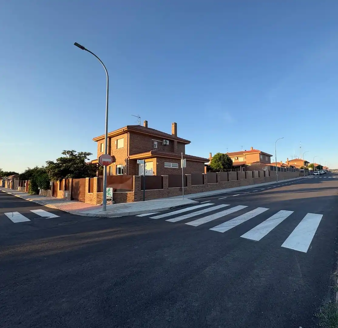 Vista exterior de Casa o xalet en venda en Torres de la Alameda amb Aire condicionat, Calefacció i Jardí privat
