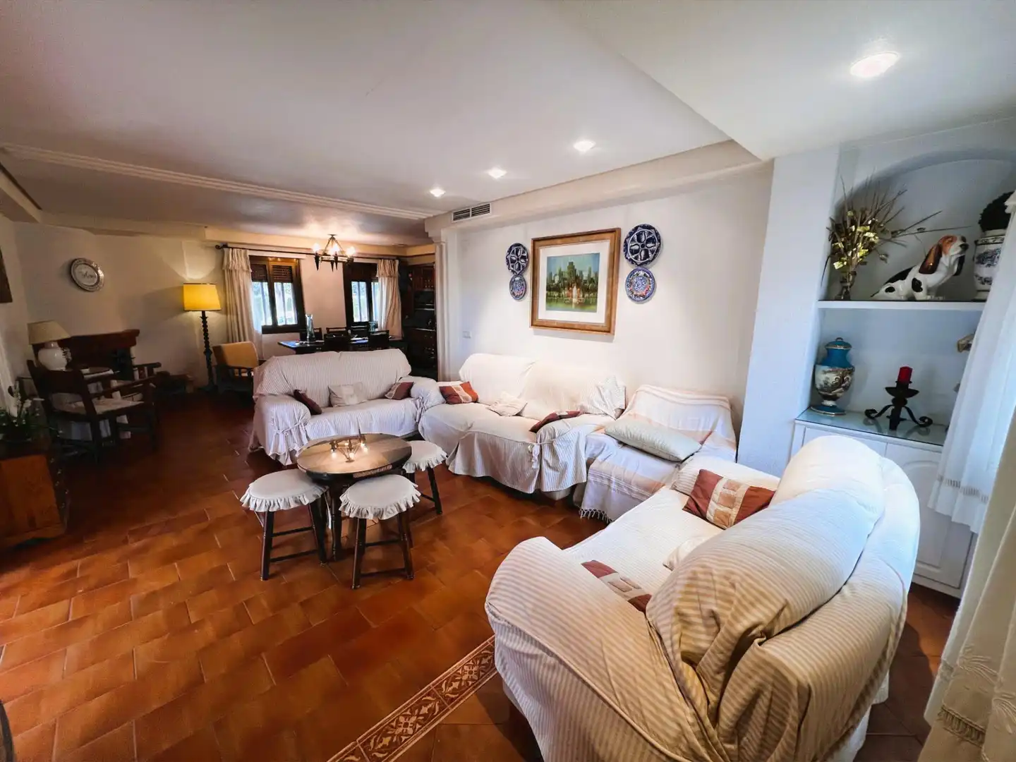 Sala d'estar de Casa o xalet en venda en Elche / Elx amb Aire condicionat, Jardí privat i Terrassa