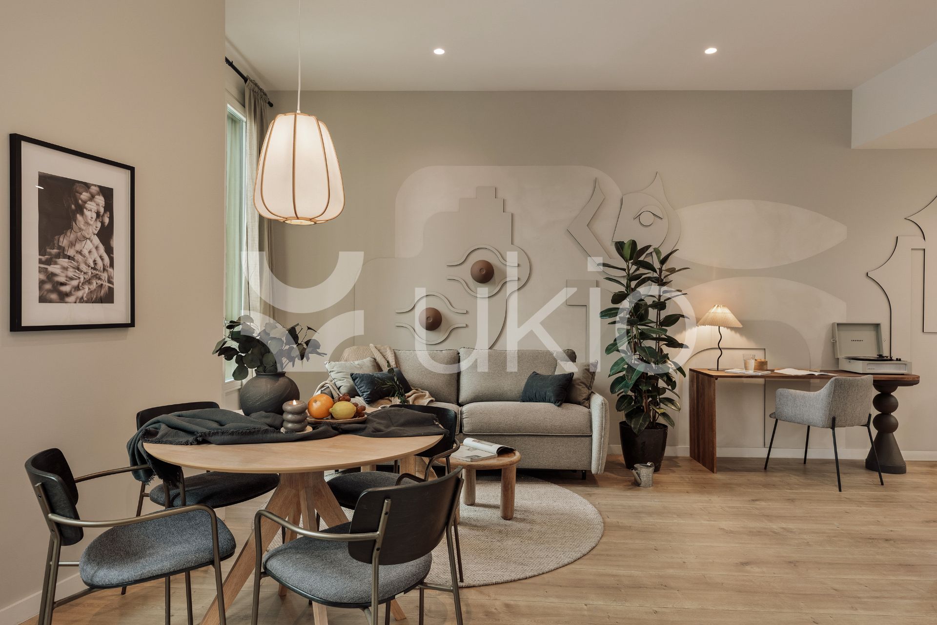 Sala d'estar de Apartament de lloguer en  Barcelona Capital amb Aire condicionat, Calefacció i Moblat