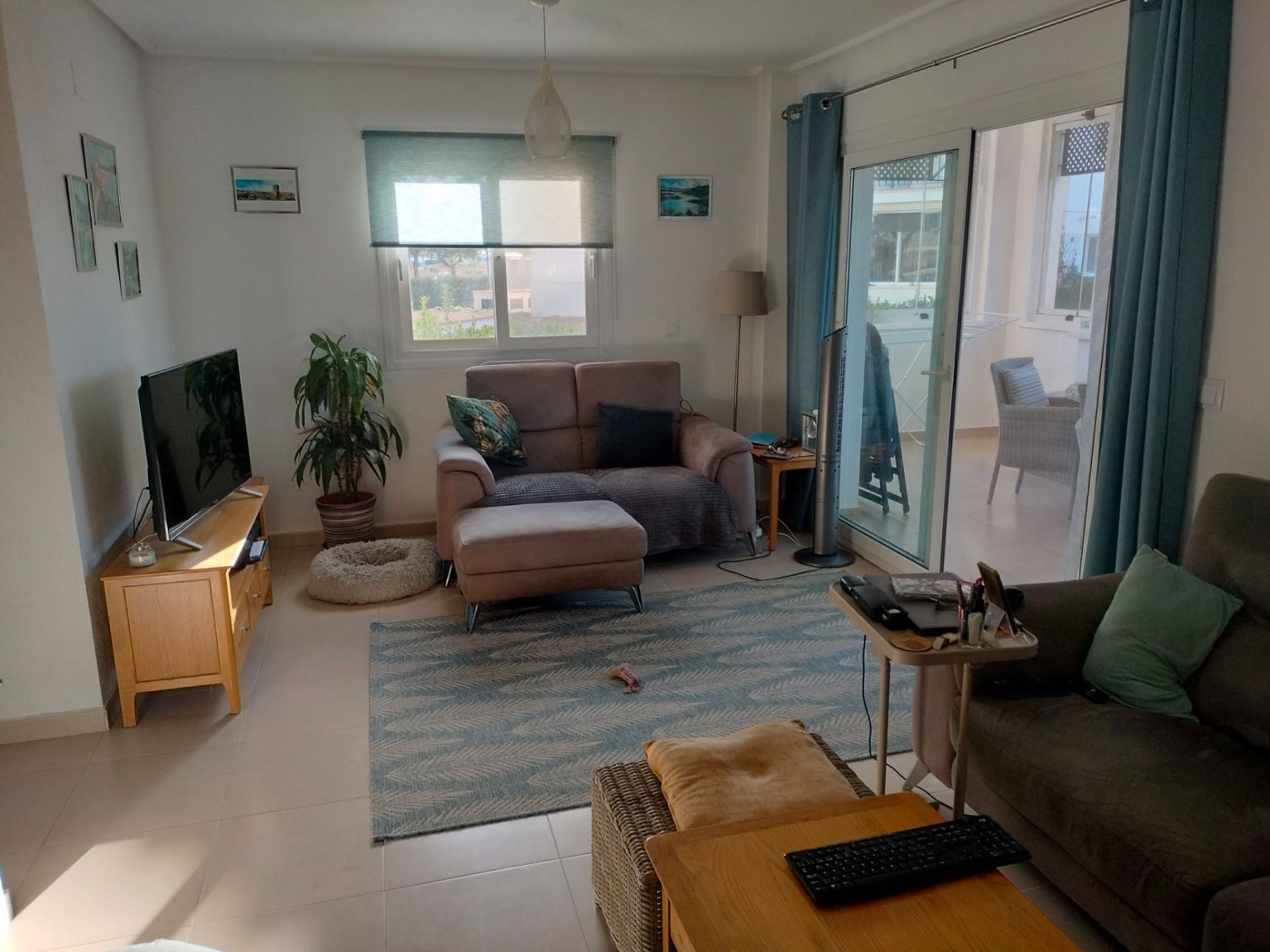 Sala d'estar de Apartament en venda en  Murcia Capital amb Aire condicionat, Terrassa i Moblat
