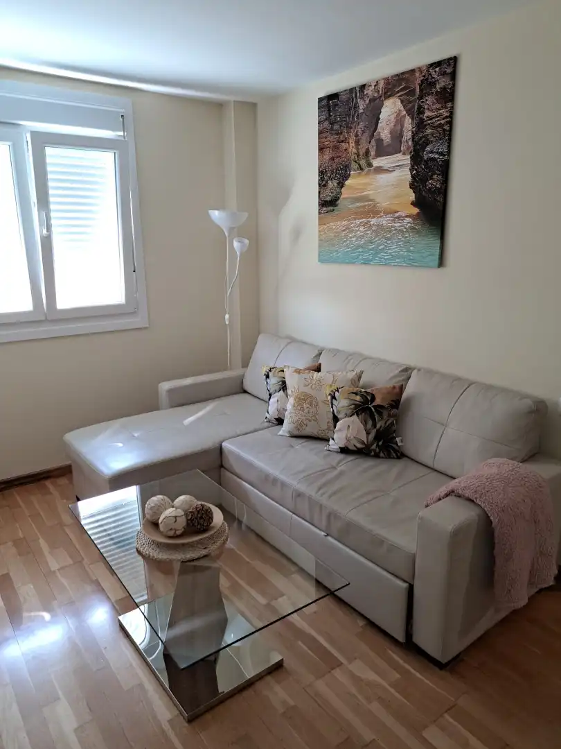 Living room of Flat for sale in Foz  with Heating, Storage room and Furnished