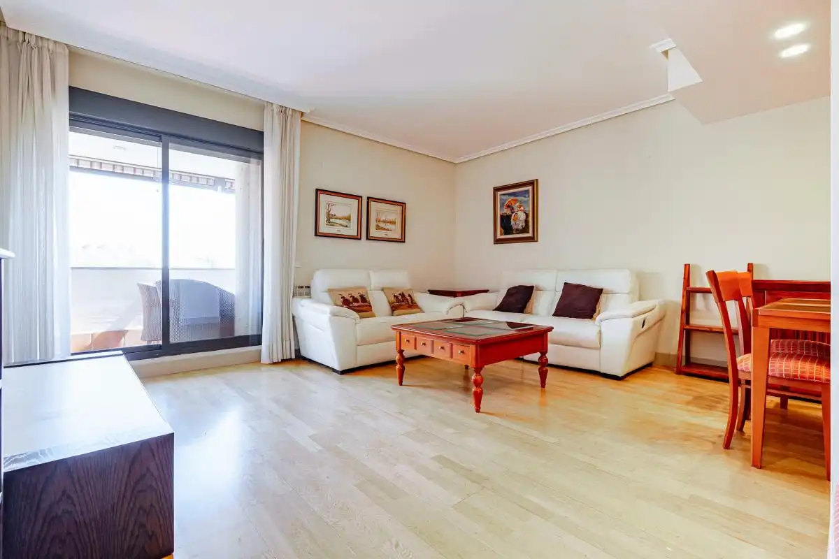 Sala de estar de Ático en venta en Pozuelo de Alarcón con Aire acondicionado, Calefacción y Jardín privado