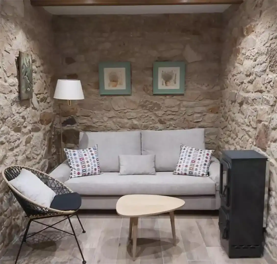 Wohnzimmer von Country house zur Miete in A Laracha   mit Privatgarten, Schwimmbad und Möbliert