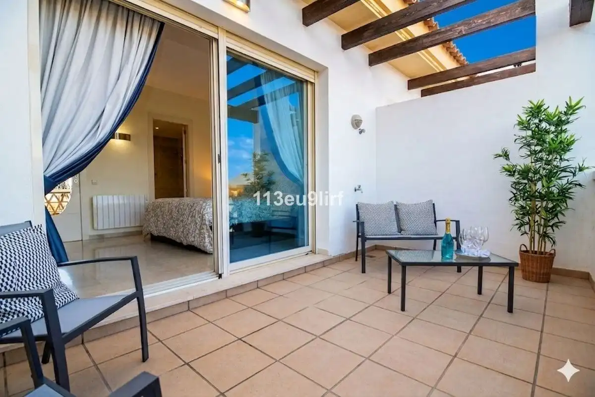 Terraza de Casa adosada de alquiler en Mijas con Aire acondicionado, Calefacción y Jardín privado