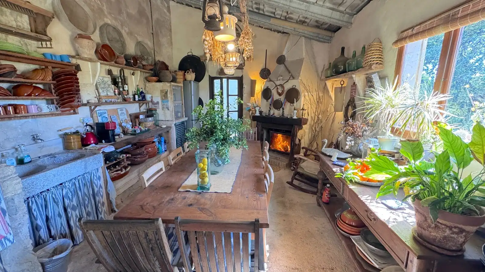 Cocina de Finca rústica en venta en Santa María del Camí con Calefacción, Jardín privado y Terraza