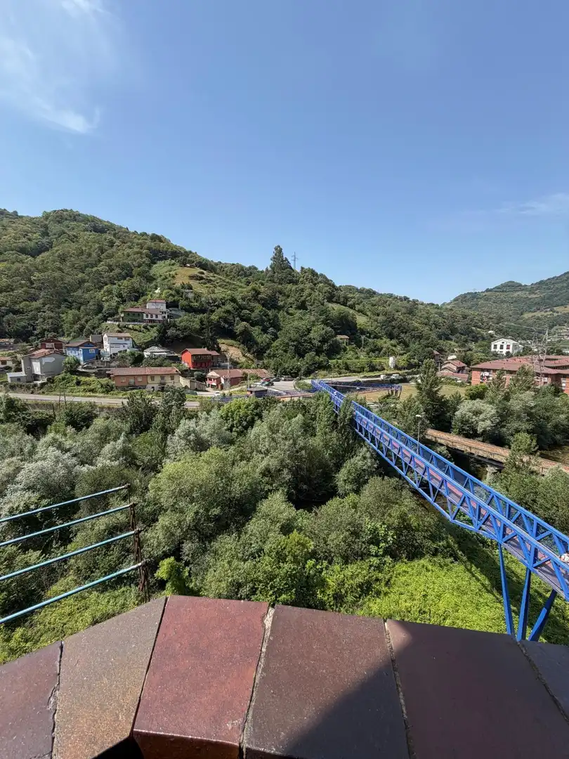 Vista exterior de Piso en venta en Mieres (Asturias) con Calefacción, Parquet y Amueblado