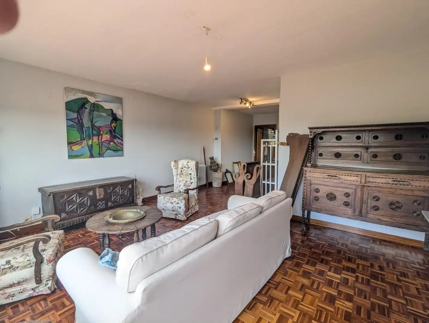 Sala de estar de Piso en venta en Estella / Lizarra con Calefacción, Parquet y Terraza