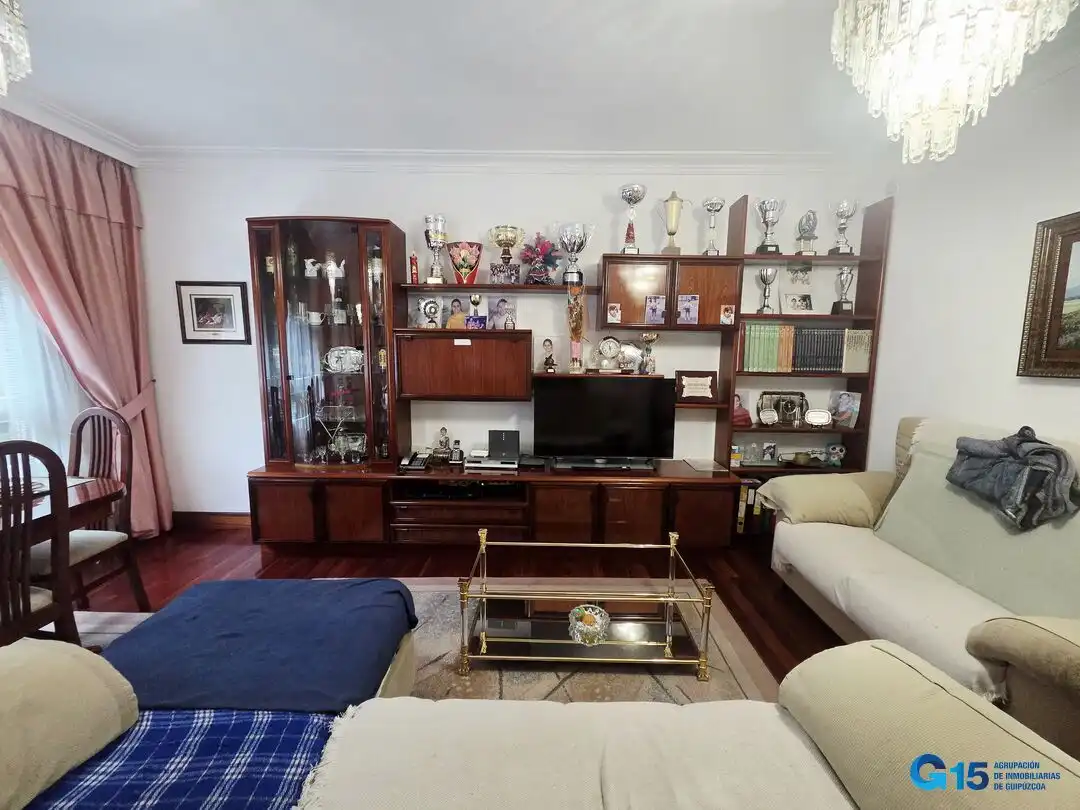 Sala de estar de Piso en venta en Errenteria con Calefacción, Terraza y Amueblado
