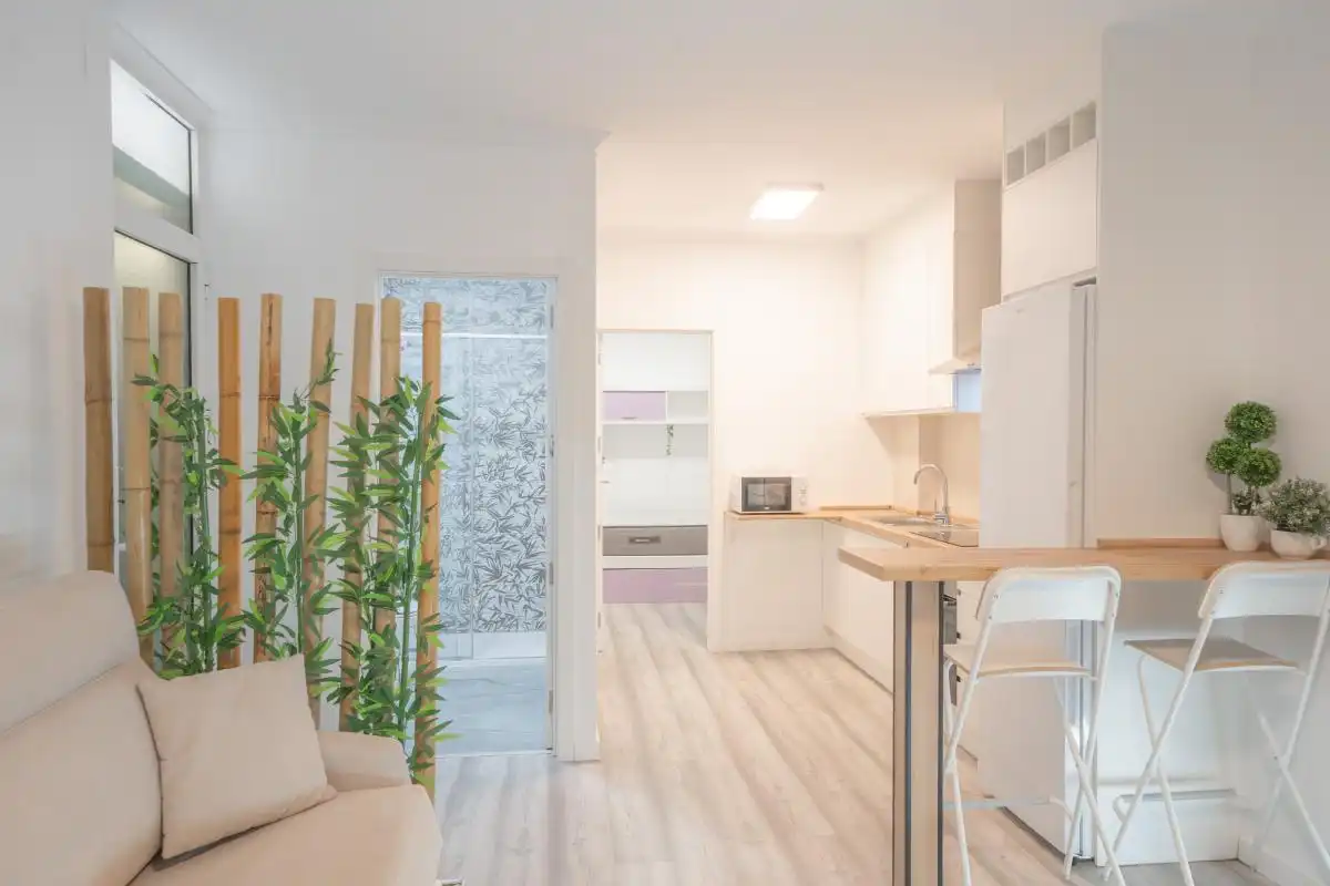 Küche von Erdgeschoss zum Verkauf in Santa Pola mit Klimaanlage, Heizung und Möbliert