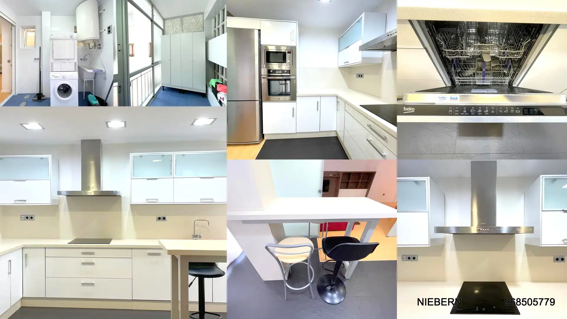 Cocina de Piso de alquiler en Cartagena con Aire acondicionado, Parquet y Amueblado