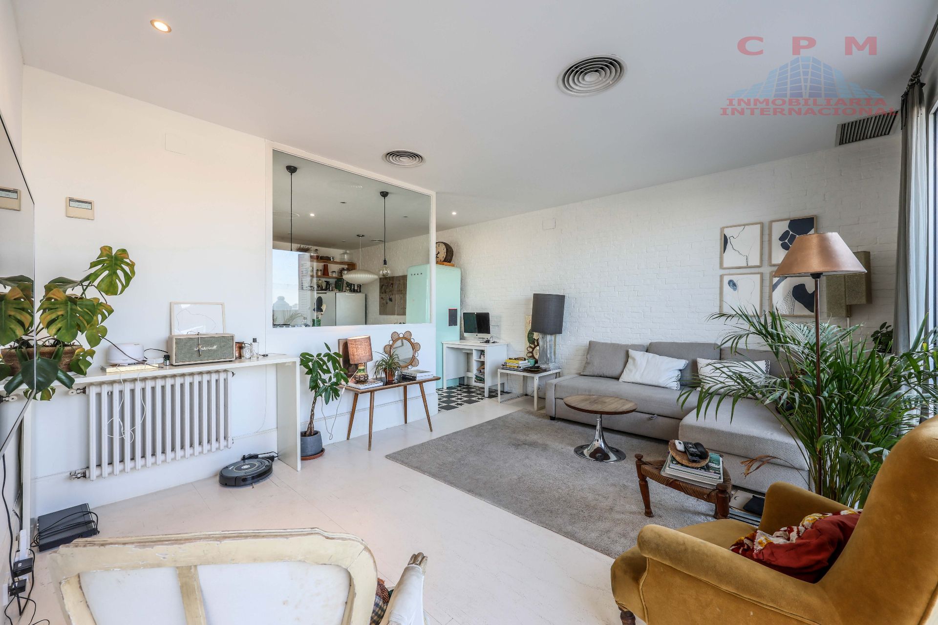 Sala de estar de Ático de alquiler en  Madrid Capital con Aire acondicionado, Calefacción y Parquet