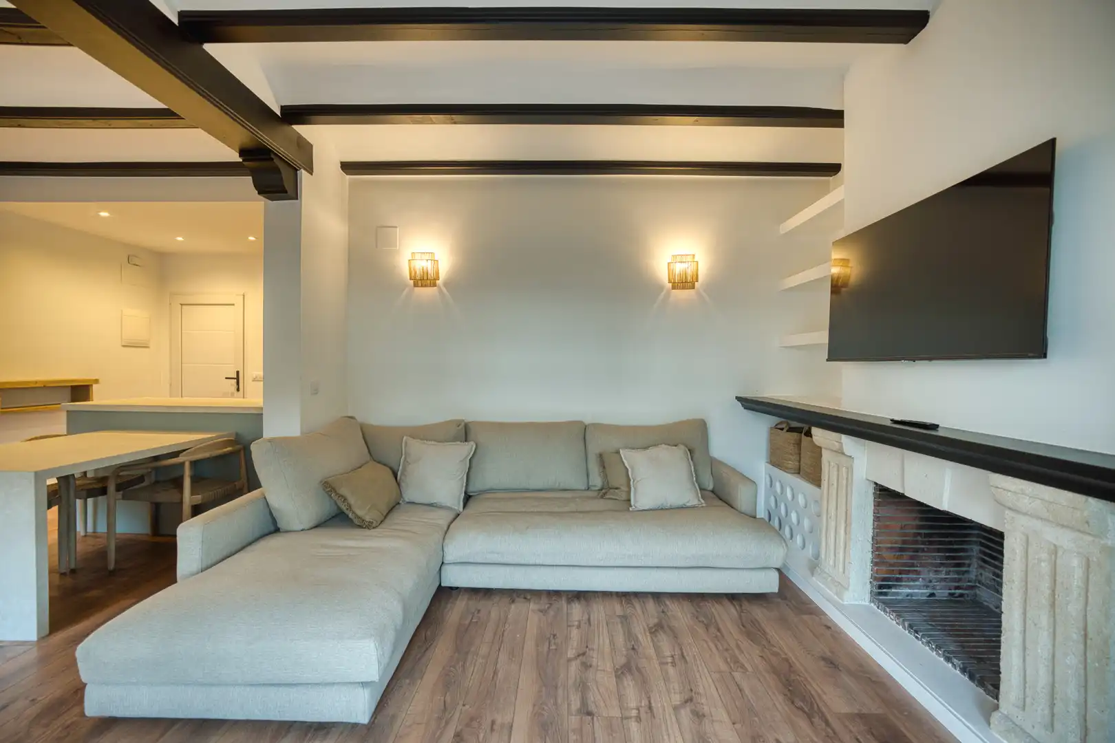 Living room of Houses for rent in Jávea / Xàbia  with Air Conditioner, Private garden and Parquet flooring