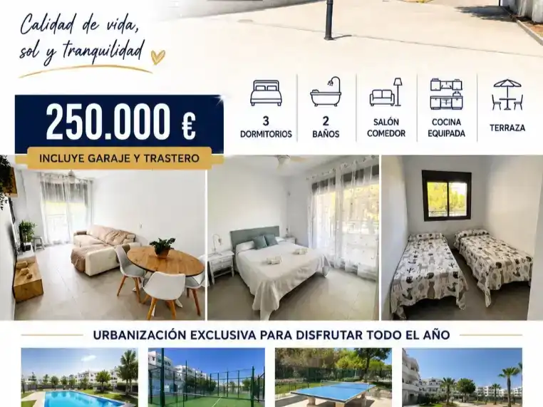 Vista exterior de Pis en venda en Garrucha amb Piscina