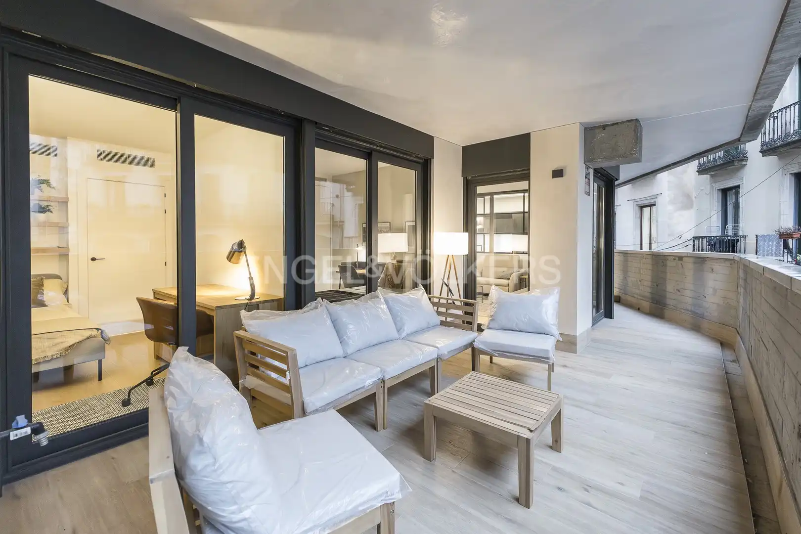 Terrasse von Wohnung zur Miete in Barcelona mit Klimaanlage, Heizung und Parkett