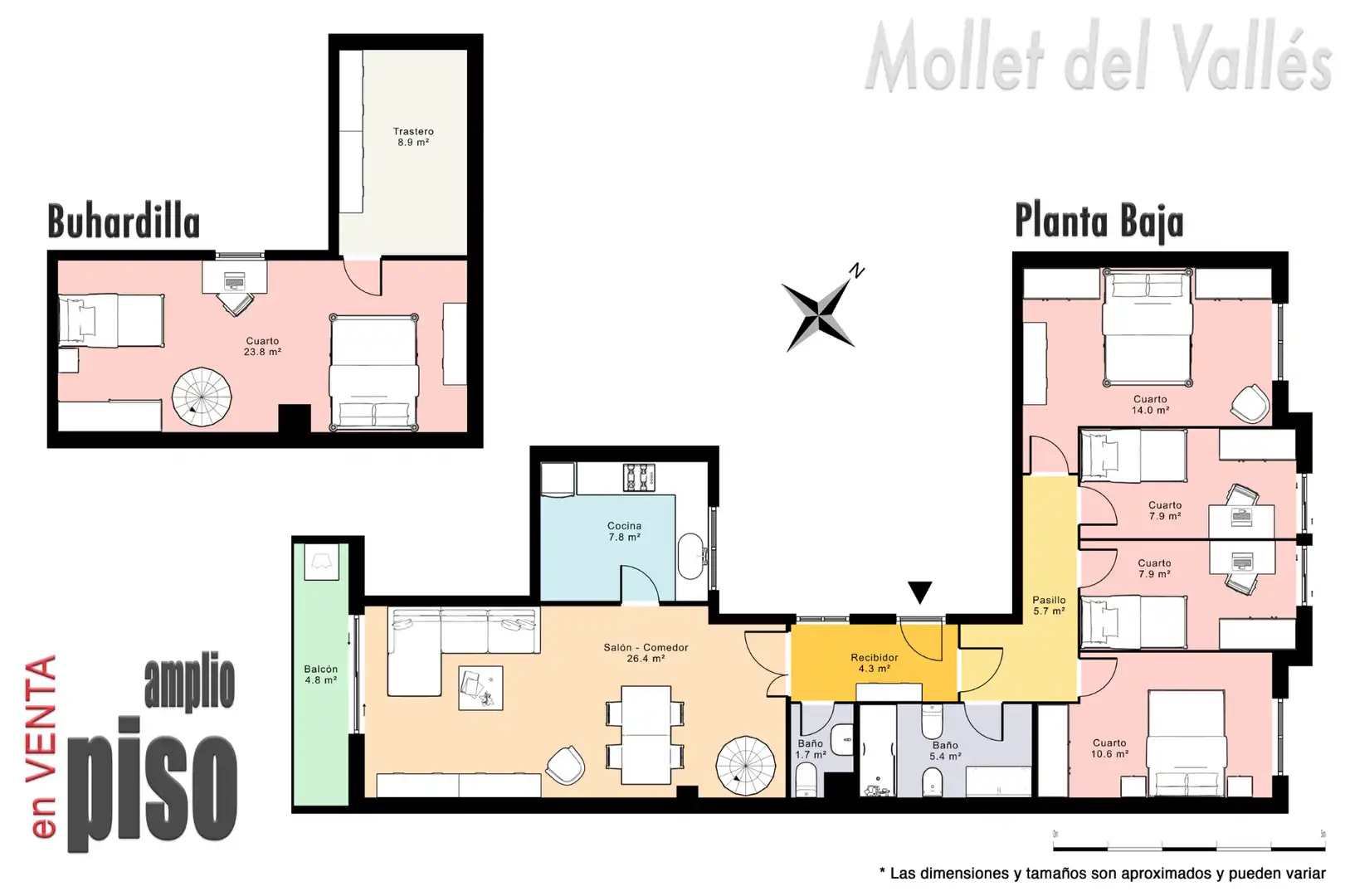 Maisonette zum Verkauf in Mollet del Vallès mit Klimaanlage, Heizung und Abstellraum