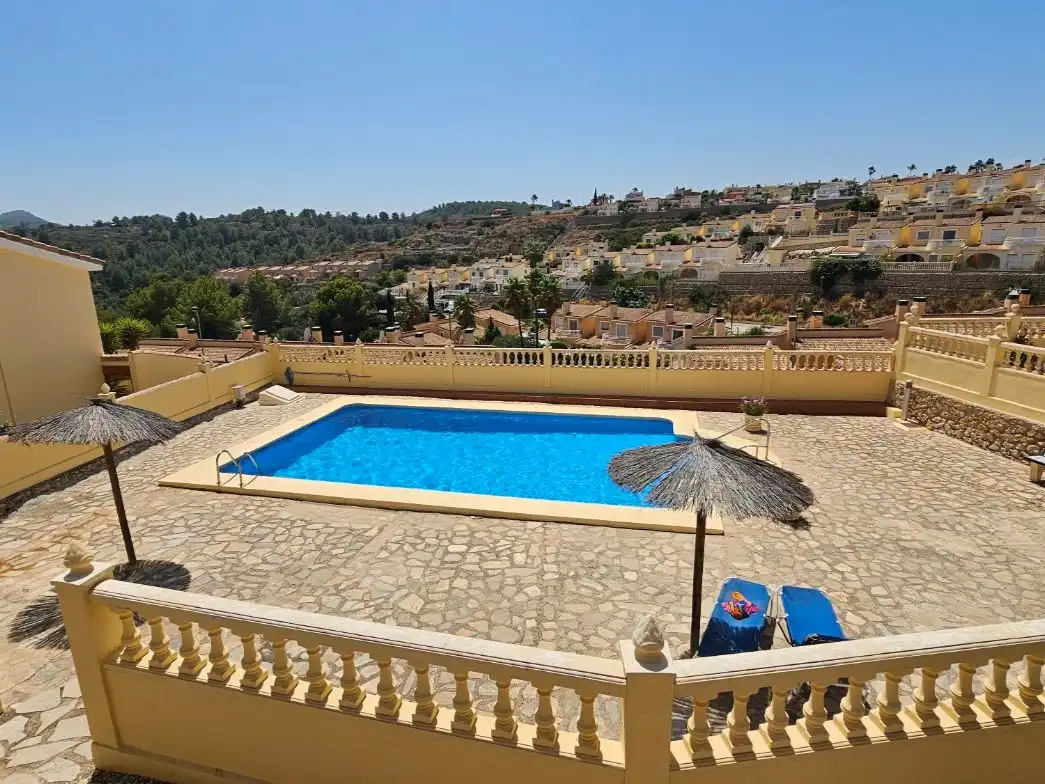 Swimming pool of Houses for sale in Gata de Gorgos  with Air Conditioner, Terrace and Balcony