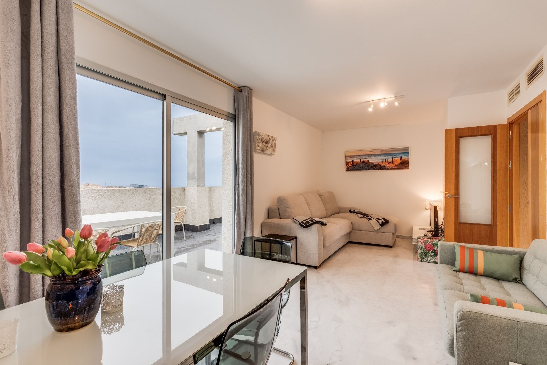 Living room of Attic for sale in Mijas  with Air Conditioner, Terrace and Swimming Pool