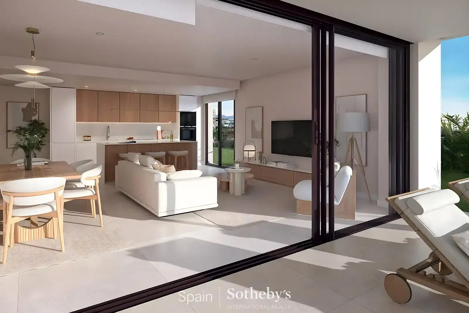 Sala d'estar de Apartament en venda en Adeje amb Aire condicionat, Jardí privat i Terrassa